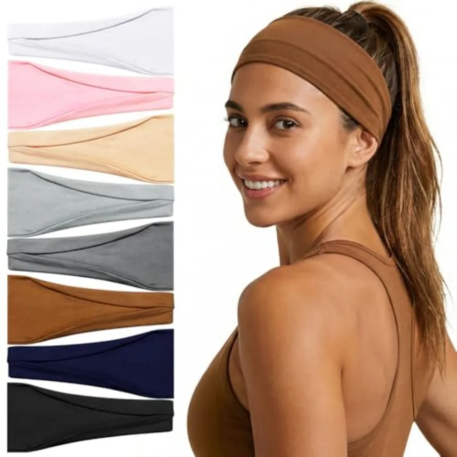 Wide Sport Headbands, 8 Pack Stretchy Headbands for Yoga Running Simple Solid Color Head Bands for Fitness Enthusiasts
Wide Sport Headbands, 8 Pack Stretchy Headbands for Yoga Running Simple Solid Color Head Bands for Fitness Enthusiasts