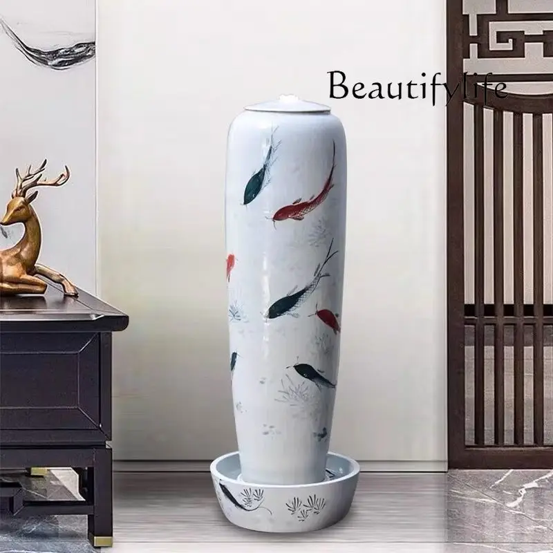 Ceramic lucky water ornament, floor decoration next to the living room circulating water TV cabinet, housewarming gift
Ceramic lucky water ornament, floor decoration next to the living room circulating water TV cabinet, housewarming gift