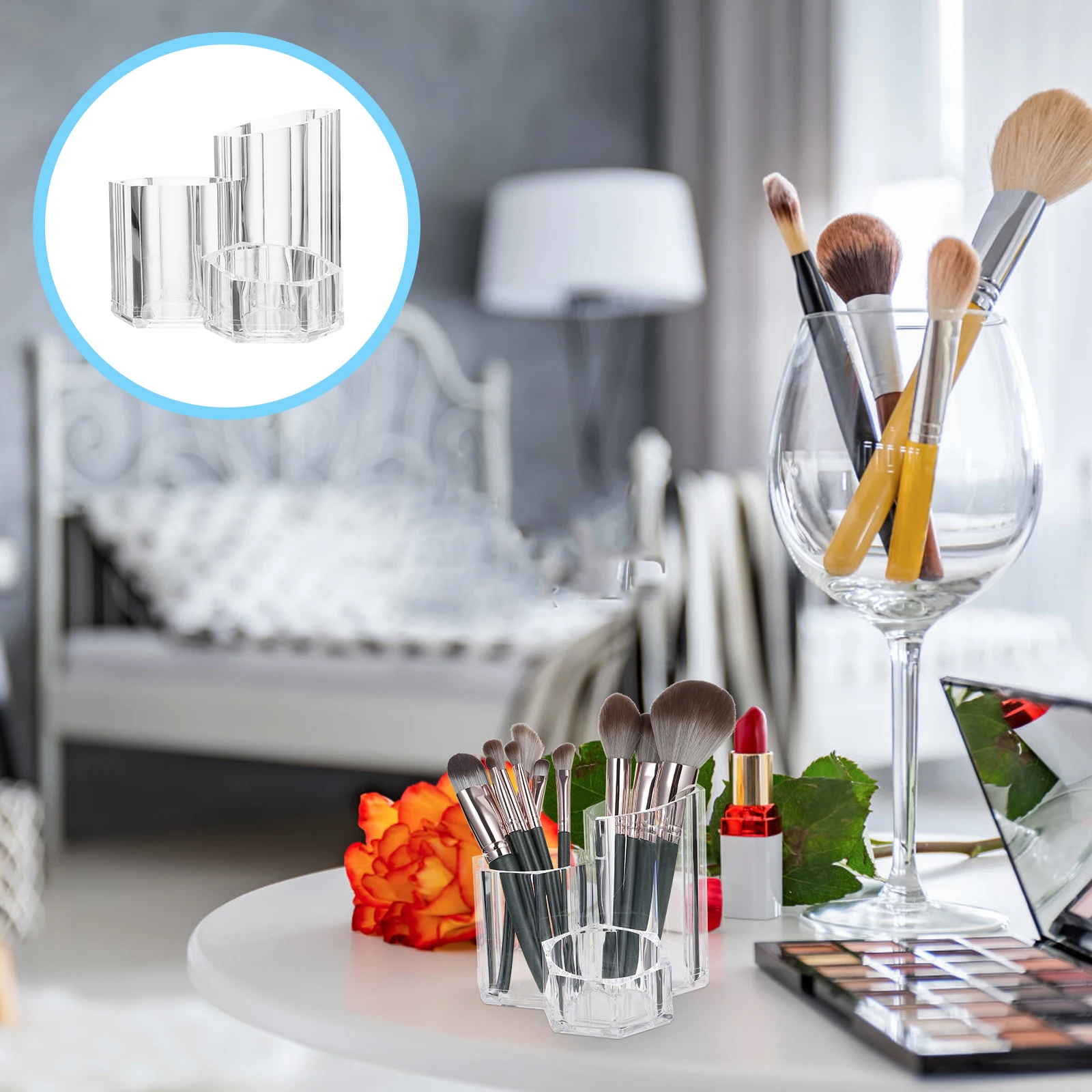 Transparent Acrylic Makeup Brush Holder Brushes Bucket Dust-Proof Cover Storage Organizer for Eyeliner Eyebrow Pencil
Transparent Acrylic Makeup Brush Holder Brushes Bucket Dust-Proof Cover Storage Organizer for Eyeliner Eyebrow Pencil