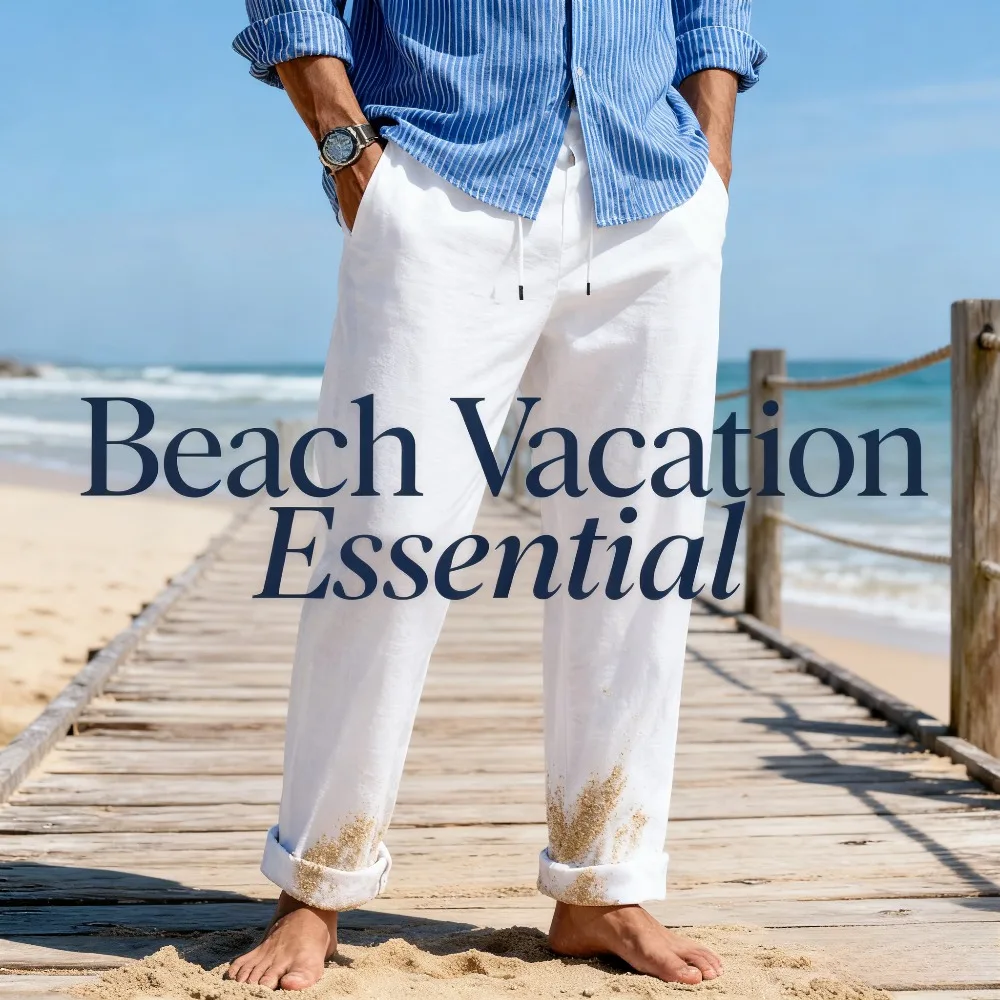 2026 Men's High-Waisted Casual Pants European & American Fashion Style Straight Leg Drawstring Beach Pants
2026 Men's High-Waisted Casual Pants European & American Fashion Style Straight Leg Drawstring Beach Pants