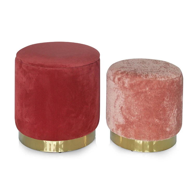 Home Decoration Covered Round Storage Stool Corduroy Fabric Metal Trim with Golden Living Room Furniture Home Stool & Ottoman
Home Decoration Covered Round Storage Stool Corduroy Fabric Metal Trim with Golden Living Room Furniture Home Stool & Ottoman