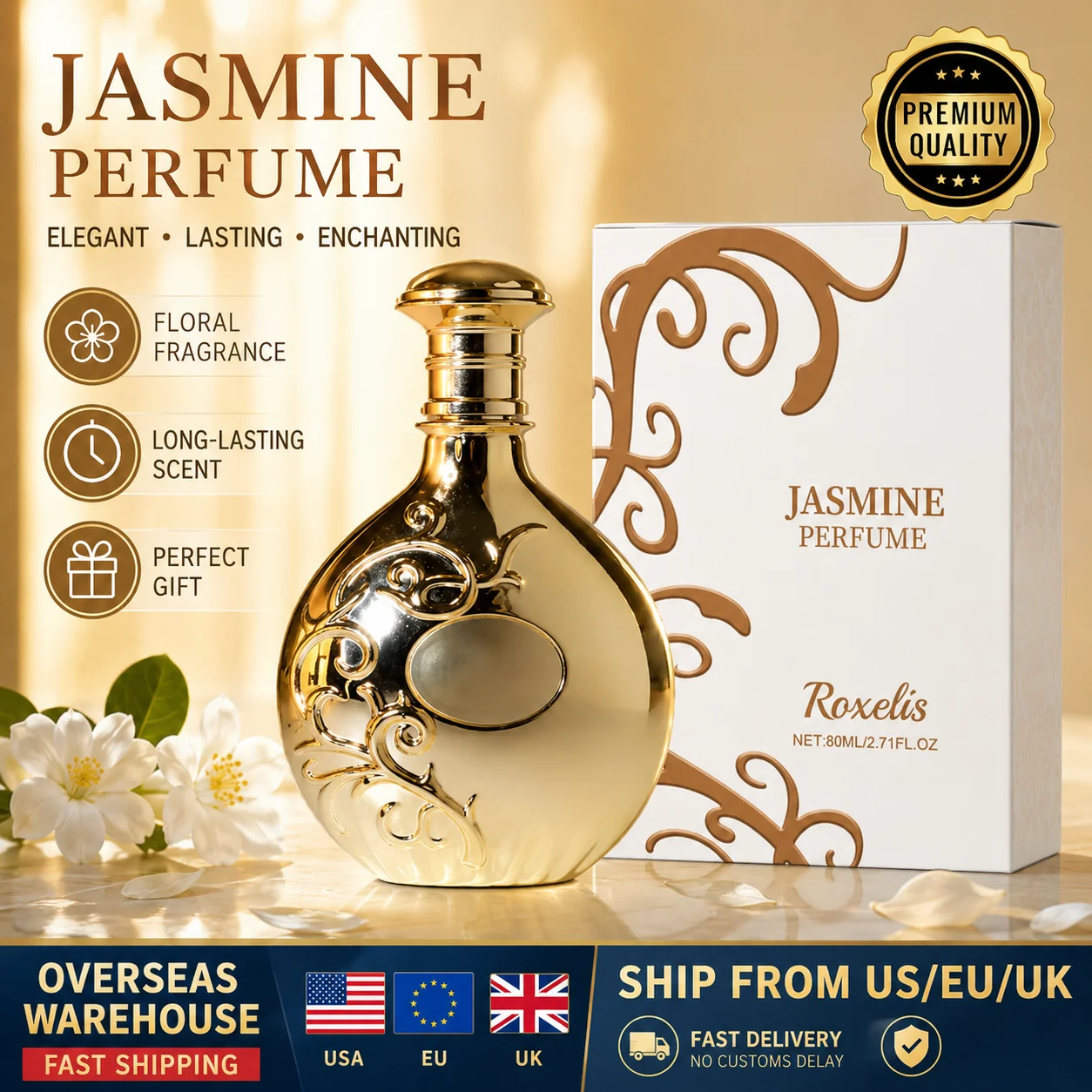Women Jasmine 80ml Long Lasting Floral Fragrance Spray Elegant Perfume Overseas Warehouse Fast Shipping Ready Stock
Women Jasmine 80ml Long Lasting Floral Fragrance Spray Elegant Perfume Overseas Warehouse Fast Shipping Ready Stock