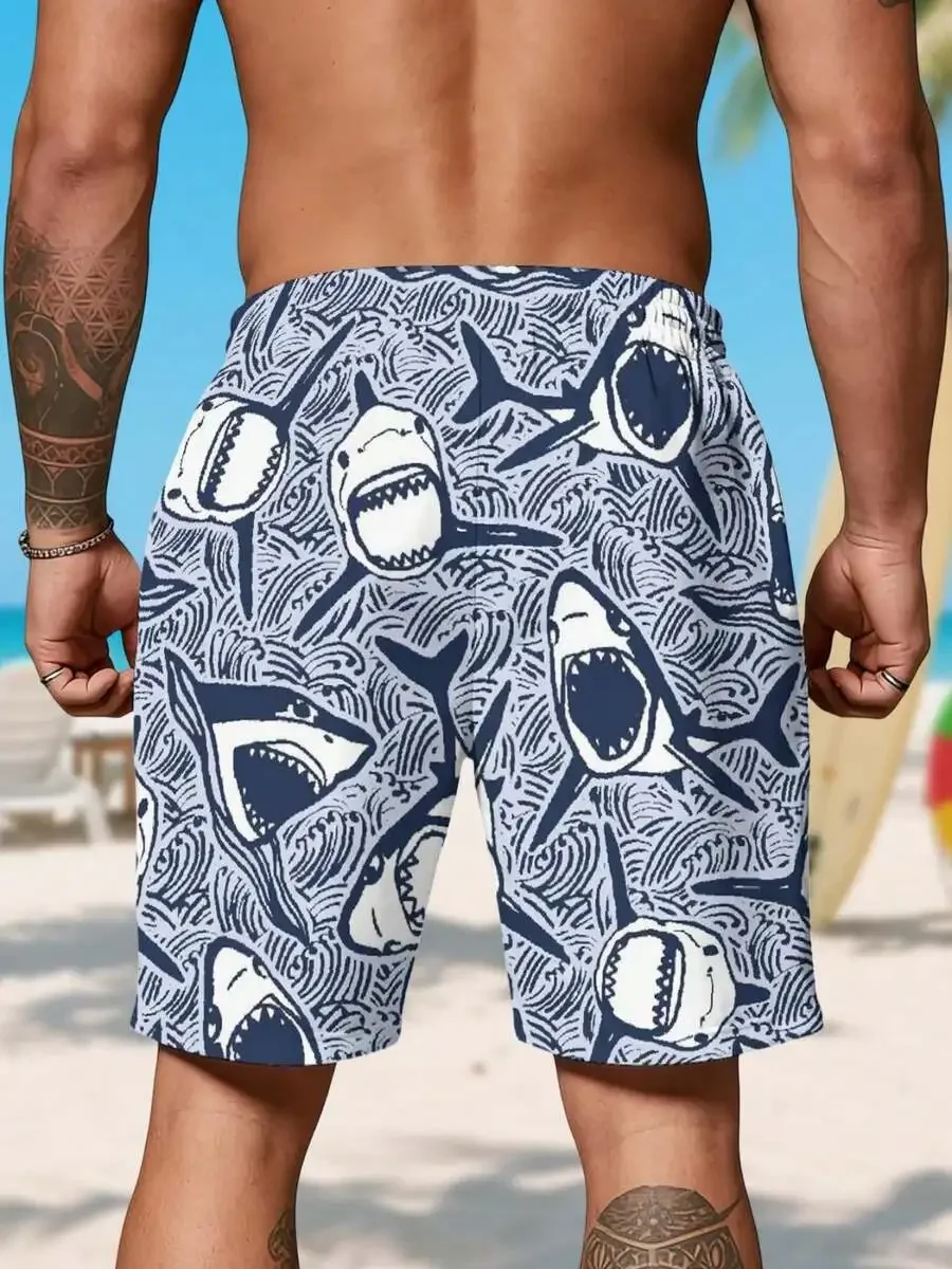 Shark Print Ocean Wave Beach Shorts Men Casual Summer Relaxed Fit Breathable Swim Trunks
Shark Print Ocean Wave Beach Shorts Men Casual Summer Relaxed Fit Breathable Swim Trunks