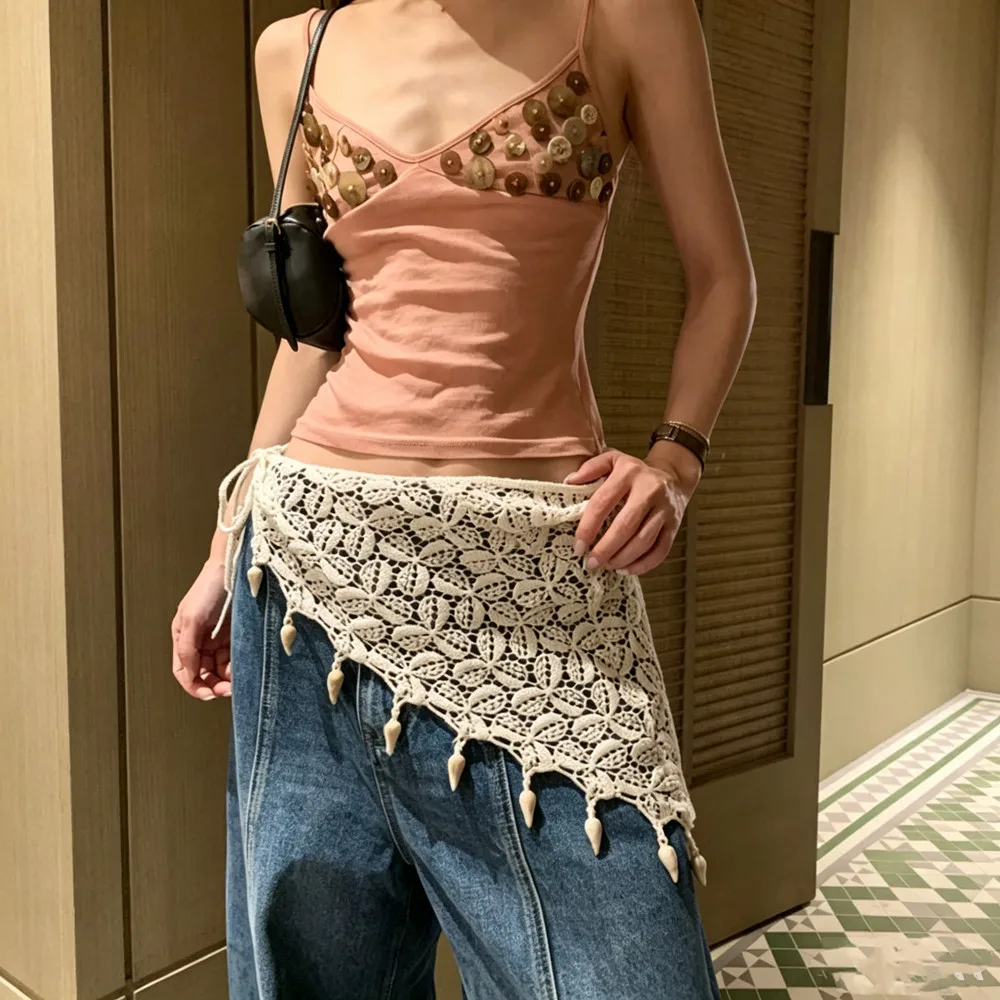 New Tassel Fringe Crochet Skirt Retro Hollow Out Triangle Headscarf Bandana Y2k Streetwear Apron Wrap Skirt Fashion Accessory
New Tassel Fringe Crochet Skirt Retro Hollow Out Triangle Headscarf Bandana Y2k Streetwear Apron Wrap Skirt Fashion Accessory