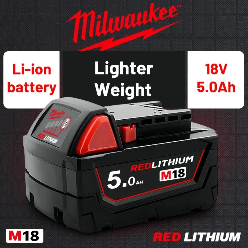 Original Milwaukee brand-new 6.0Ah 5.0Ah lithium battery, replacing 48-11-1860, 48-11-1850, 48-11-1840, tool lithium battery.
Original Milwaukee brand-new 6.0Ah 5.0Ah lithium battery, replacing 48-11-1860, 48-11-1850, 48-11-1840, tool lithium battery.