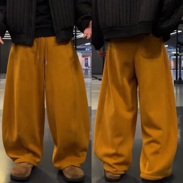 Men's Winter Thiened Fce Wide Leg Casual Pants Faionable Versatile Loose Fit Sweatpants Elastic Waisand Straight Hem
Men's Winter Thiened Fce Wide Leg Casual Pants Faionable Versatile Loose Fit Sweatpants Elastic Waisand Straight Hem