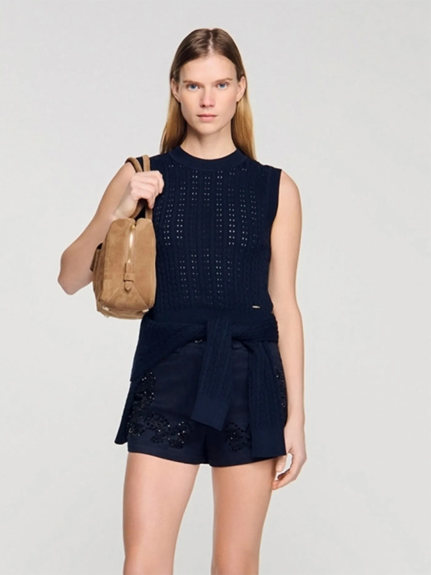 MaSande Spring Women's Knitted Hollow out Vest Ribbed Bicolor Twist Hollow Knitwear Short A-Line Shoulder Strap Top
MaSande Spring Women's Knitted Hollow out Vest Ribbed Bicolor Twist Hollow Knitwear Short A-Line Shoulder Strap Top