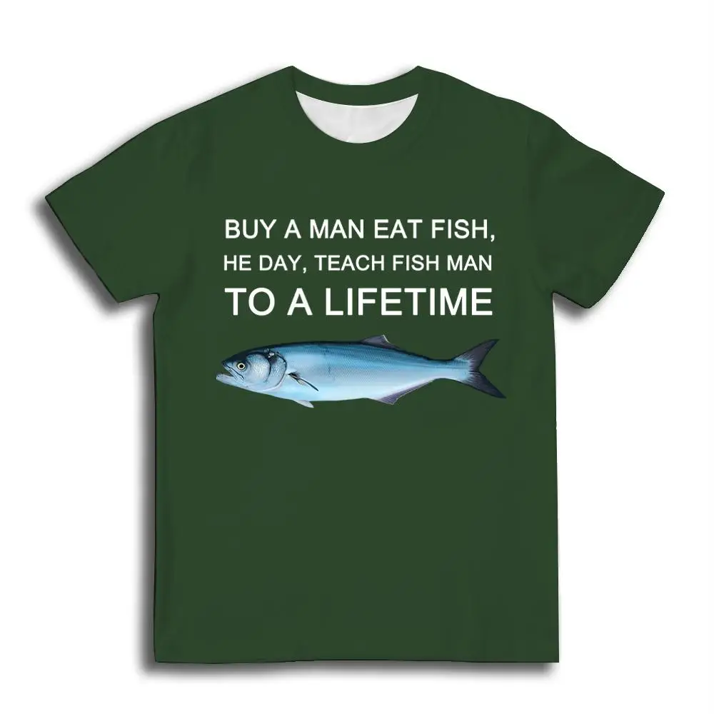 Funny Fishing Meme T-Shirt "Buy A Man Eat Fish" Humor Fisherman Graphic Tee Summer Men Daily Casual Breathable Short Sleeve Tops
Funny Fishing Meme T-Shirt "Buy A Man Eat Fish" Humor Fisherman Graphic Tee Summer Men Daily Casual Breathable Short Sleeve Tops