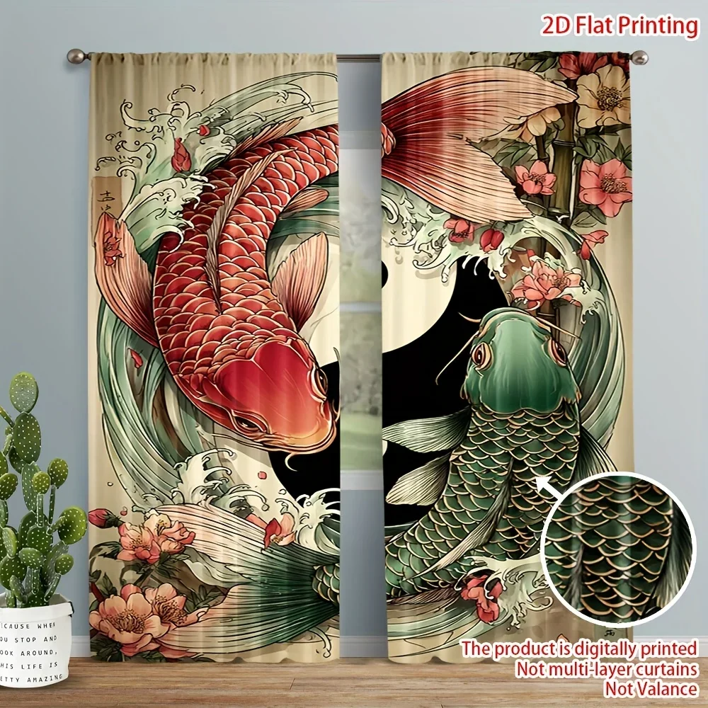 Fantasy cherry blossom koi fish Print Drapes Room Darkening Window Curtains for Home Decor,Rod Pocket Blackout Curtains Bedroom
Fantasy cherry blossom koi fish Print Drapes Room Darkening Window Curtains for Home Decor,Rod Pocket Blackout Curtains Bedroom