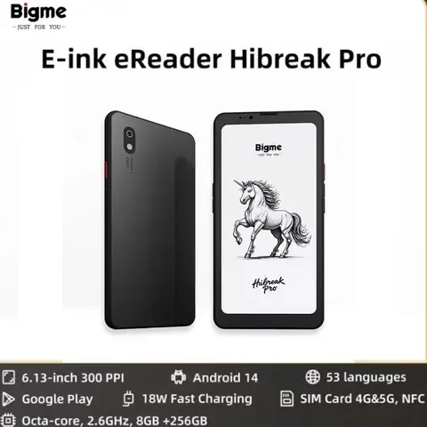 Bigme HiBreak Pro Color E-Reader 6.13 Inches E-Ink Display 300 PPI 8+256GB Storage Android 14 Open System Ebook Reader W/ NFC