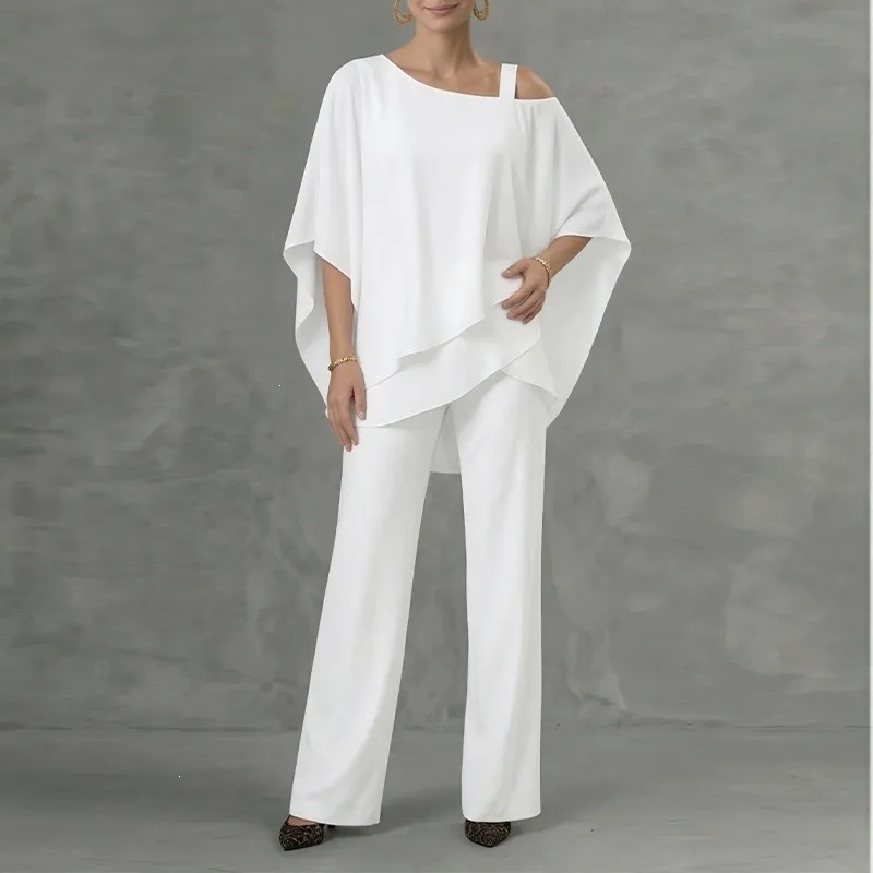 2 Pieces Set For Woman Pants Batwing Sleeve Top Solid Color Trousers Wide Leg Flowing Fabric Long Pants Black Straight Cut Pants
2 Pieces Set For Woman Pants Batwing Sleeve Top Solid Color Trousers Wide Leg Flowing Fabric Long Pants Black Straight Cut Pants