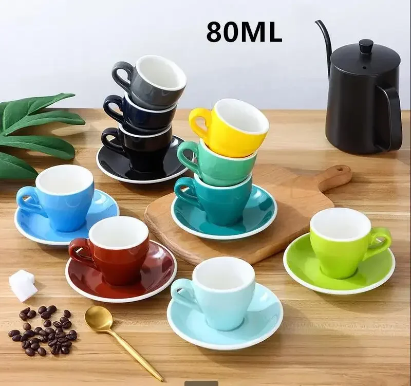 80ml Espresso Cup Set Office Ceramic Mug with Afternoon Tea Mini Coffee Mug Home Kitchen Solid Color Mug
80ml Espresso Cup Set Office Ceramic Mug with Afternoon Tea Mini Coffee Mug Home Kitchen Solid Color Mug