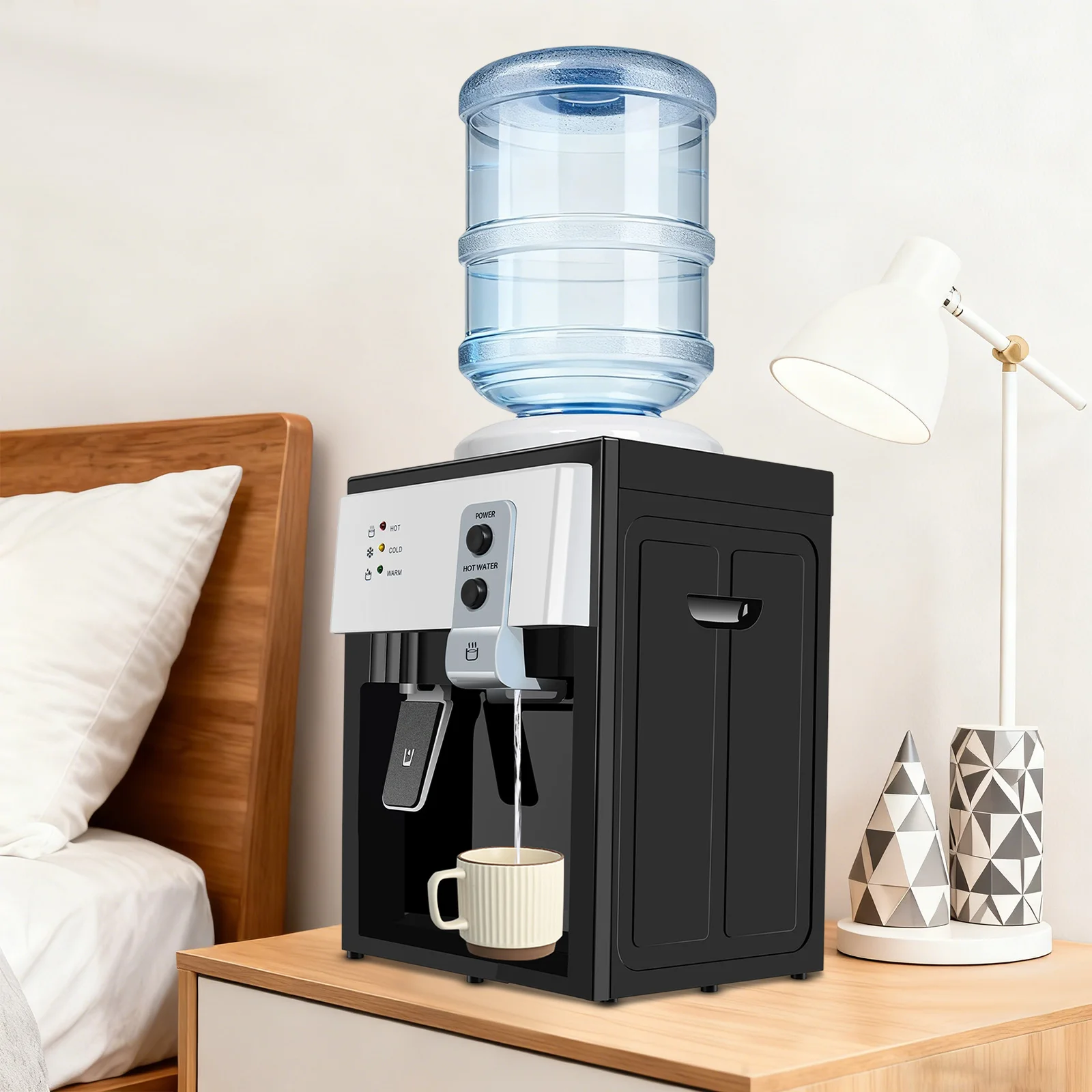 Electric Hot Cold Water Dispenser, 110V 1.1-4.9Gal Bottle Versatile Desktop Top Loading Water Cooler Dispenser For Home Office
Electric Hot Cold Water Dispenser, 110V 1.1-4.9Gal Bottle Versatile Desktop Top Loading Water Cooler Dispenser For Home Office