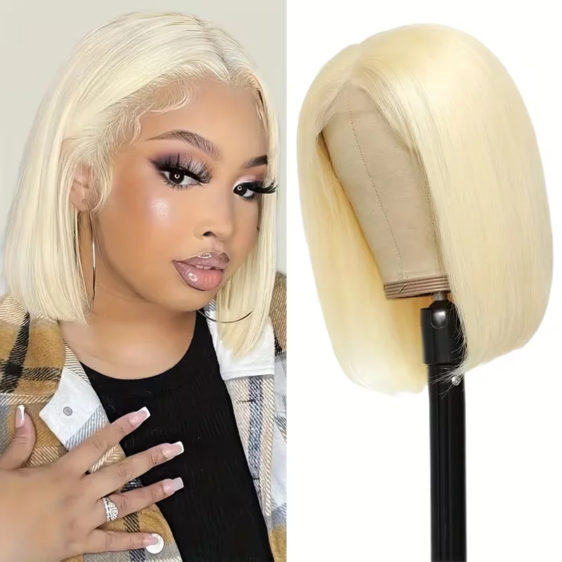 613 Blonde Short Bob Wig 14 Inch Straight Lace Front Human Hair Wigs For Women 200 Density 13x6 HD Transparent Lace Frontal Wigs
613 Blonde Short Bob Wig 14 Inch Straight Lace Front Human Hair Wigs For Women 200 Density 13x6 HD Transparent Lace Frontal Wigs