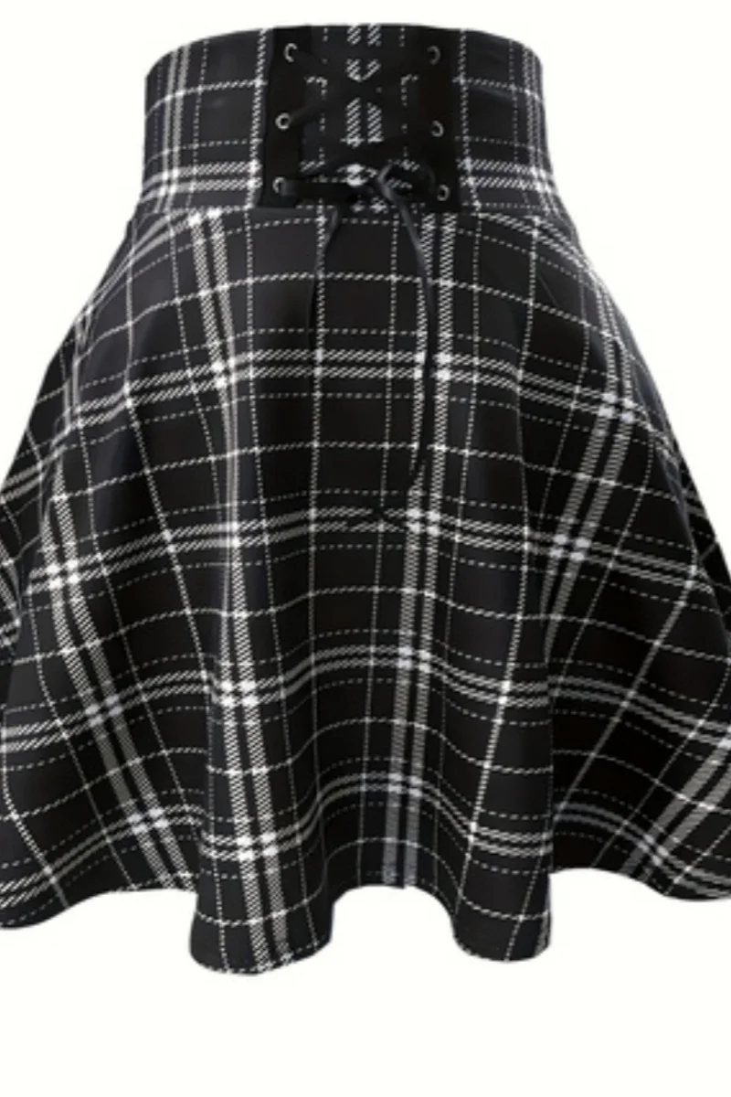 Женская модная и элегантная клетчатая юбка.
Женская модная и элегантная клетчатая юбка.