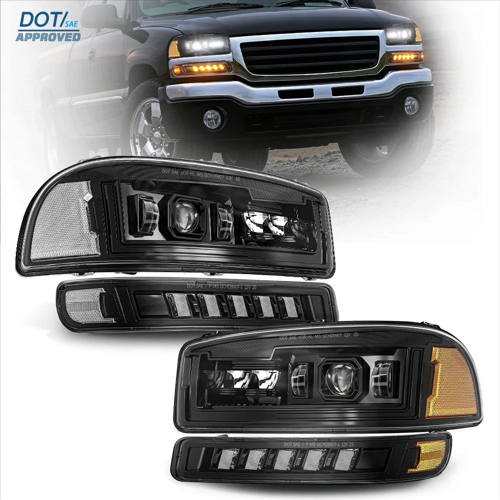 DOT LED Headlights For GMC Sierra 1500 2500 3500 HD Classic Yukon XL 2000-2007 Pickup W/ DRL Turn Signal Light Assembly 15850351
DOT LED Headlights For GMC Sierra 1500 2500 3500 HD Classic Yukon XL 2000-2007 Pickup W/ DRL Turn Signal Light Assembly 15850351