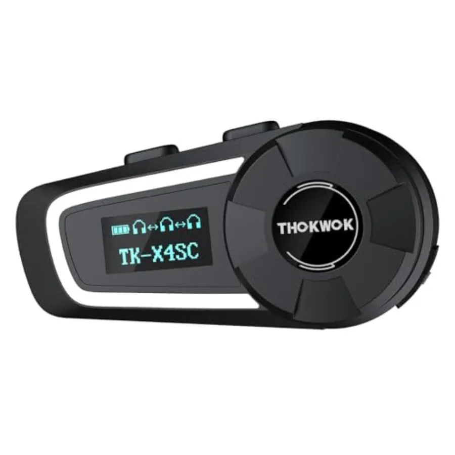 TK-X4SC Motorcycle Helmet Bluetooth Headset, 6 Riders 2000m Helmet Group Intercom with Music Share/Noise Reduction/Bluetooth 5.
TK-X4SC Motorcycle Helmet Bluetooth Headset, 6 Riders 2000m Helmet Group Intercom with Music Share/Noise Reduction/Bluetooth 5.
