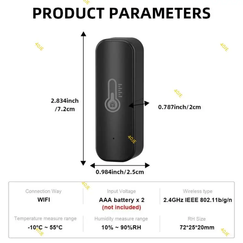 40JE WiFi Thermometers Hygrometer Wireless Temperature Humidity Sensors App Alerts Waterproof Remote Monitors for Cellar Home
40JE WiFi Thermometers Hygrometer Wireless Temperature Humidity Sensors App Alerts Waterproof Remote Monitors for Cellar Home