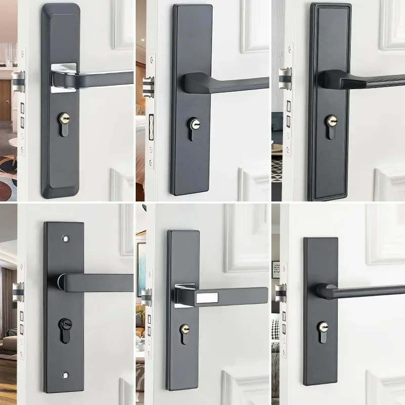 Household Door Locks Indoor Bedroom Door Locks Black Bathroom Solid Wood Door Handles Silent Aluminum Alloy Locks
Household Door Locks Indoor Bedroom Door Locks Black Bathroom Solid Wood Door Handles Silent Aluminum Alloy Locks