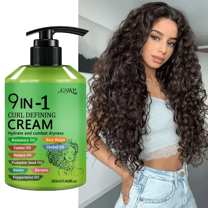 GSWP 9-in-1 Moisturizing Curl Styling Cream gently cares for hair, smooths frizz, provides long-lasting hold.280ml
GSWP 9-in-1 Moisturizing Curl Styling Cream gently cares for hair, smooths frizz, provides long-lasting hold.280ml