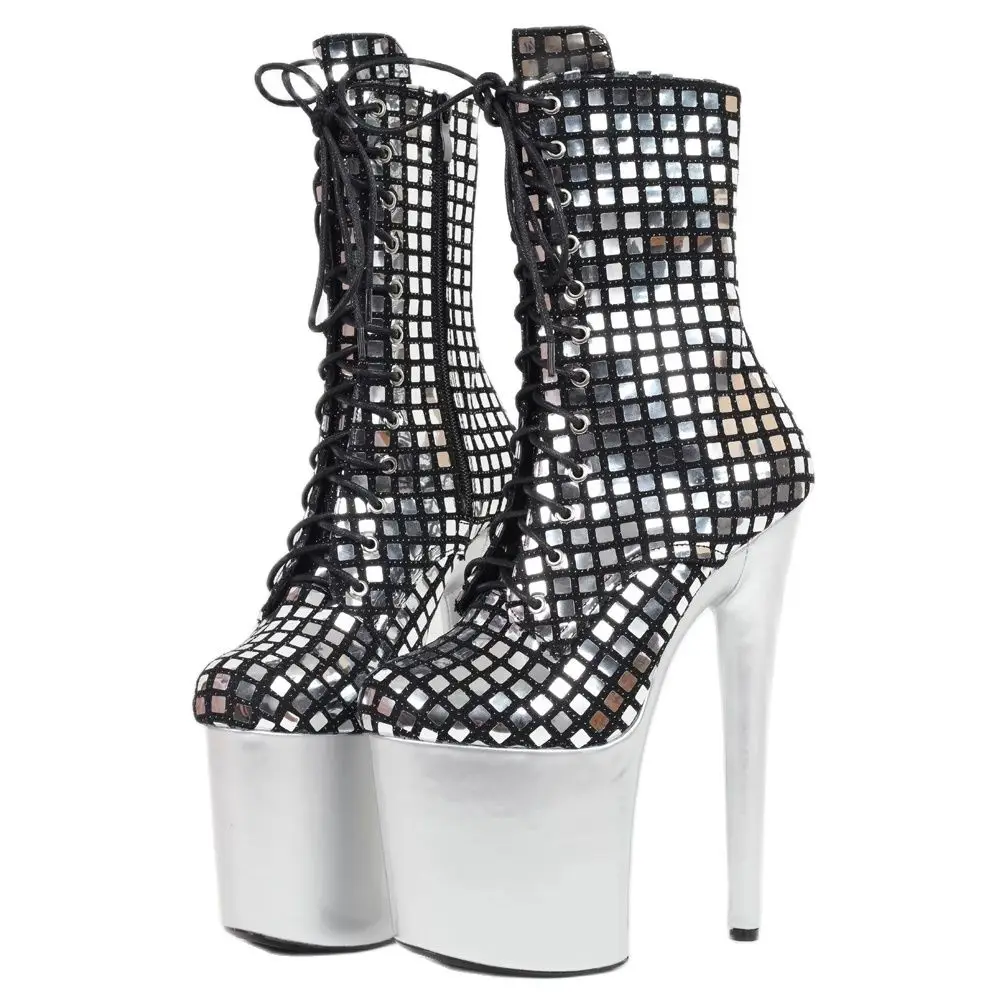 Jialuowei 8 inch Super High Heel Platform Ankle Boots Sequin Mesh Grid Ladies Nightclub Pole Dance Party Shoes
Jialuowei 8 inch Super High Heel Platform Ankle Boots Sequin Mesh Grid Ladies Nightclub Pole Dance Party Shoes