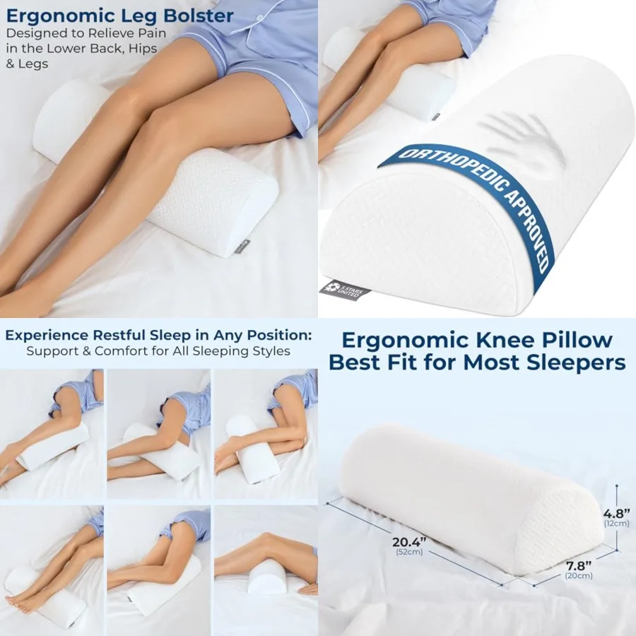 Knee Pillow for Back Sleeping Half Moon Bolster Pillow for Legs, Under Knee Pillow for Sleeping on Back, Memory Foam Leg Pillow
Knee Pillow for Back Sleeping Half Moon Bolster Pillow for Legs, Under Knee Pillow for Sleeping on Back, Memory Foam Leg Pillow