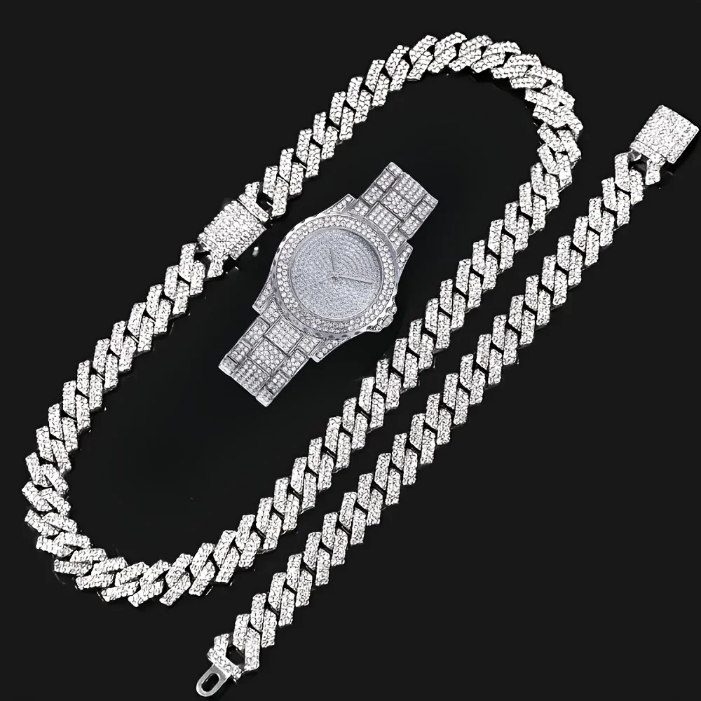 3pcs Mens Watch & Bracelet Necklace Set - Stylish Accessories for Him and Her - Premium Quality, Perfect Pairing -
3pcs Mens Watch & Bracelet Necklace Set - Stylish Accessories for Him and Her - Premium Quality, Perfect Pairing -