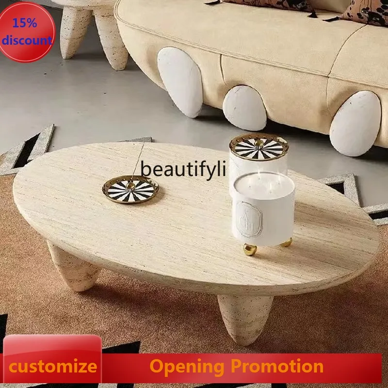 Nordic Marble Coffee Table Mid-Ancient Cream Living Room Front Desk Villa Designer Tea Table Retro Cave Stone G1218
Nordic Marble Coffee Table Mid-Ancient Cream Living Room Front Desk Villa Designer Tea Table Retro Cave Stone G1218