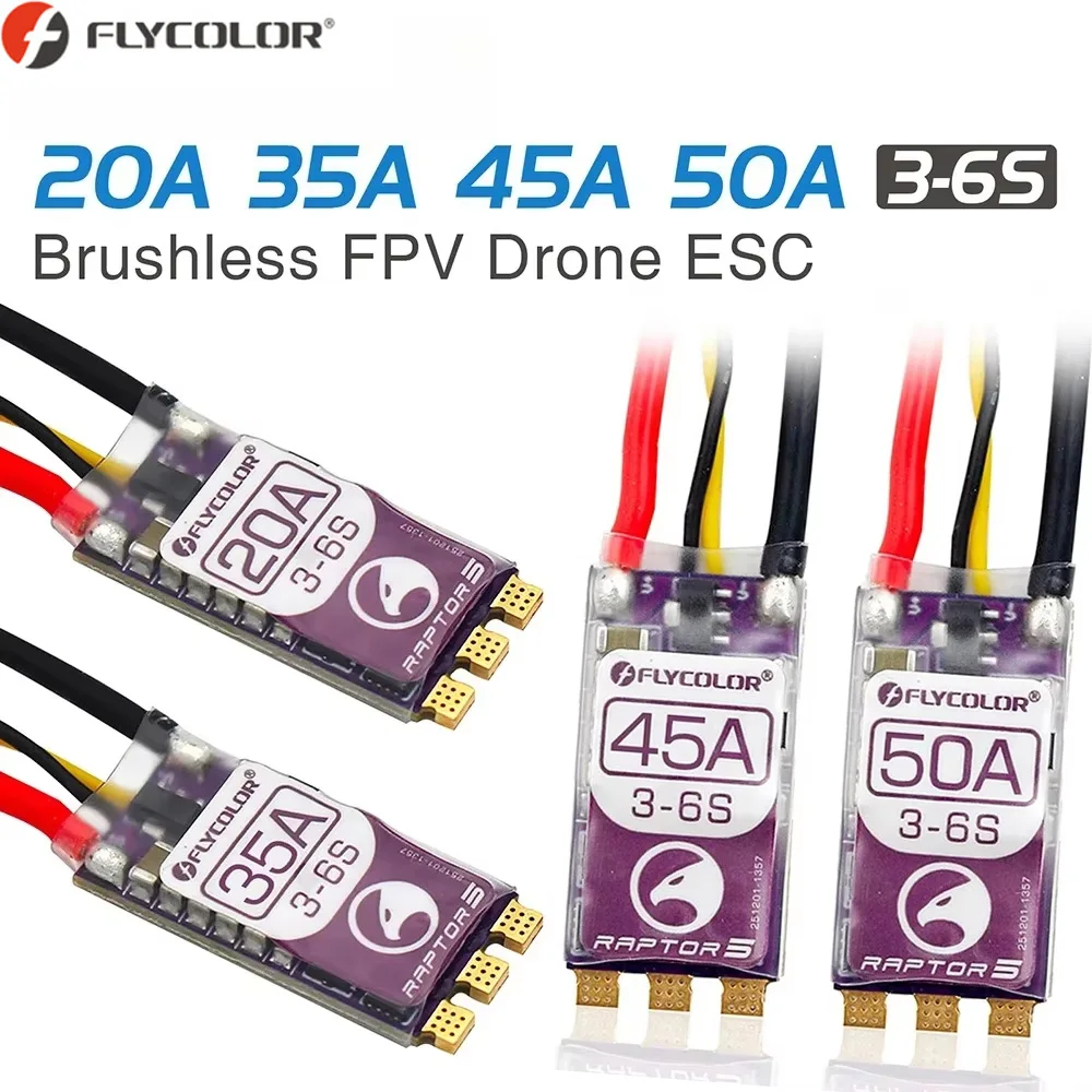 FLYCOLOR Raptor5 20A 35A 45A 50A Многороторный бесщеточный ESC 3-6S 32Bit G701 PWM 128K для гоночного дрона RC FPV
FLYCOLOR Raptor5 20A 35A 45A 50A Многороторный бесщеточный ESC 3-6S 32Bit G701 PWM 128K для гоночного дрона RC FPV