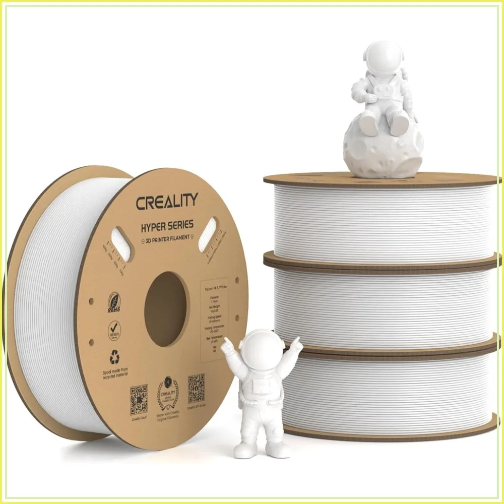 High Speed PLA Filament 1.75mm, 30-600mm/s, +/-0.02mm Accuracy, 4x1kg Spools, White
High Speed PLA Filament 1.75mm, 30-600mm/s, +/-0.02mm Accuracy, 4x1kg Spools, White