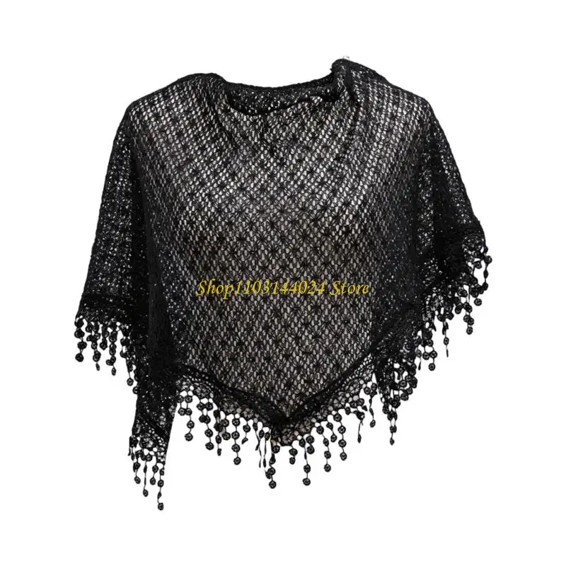 N5KE Bohemian Hollowed Shawl for Women Girl Weave Pattern Tassels Shoulder Wrap Triangular Scarf for Daily Outfit Party Wear
N5KE Bohemian Hollowed Shawl for Women Girl Weave Pattern Tassels Shoulder Wrap Triangular Scarf for Daily Outfit Party Wear