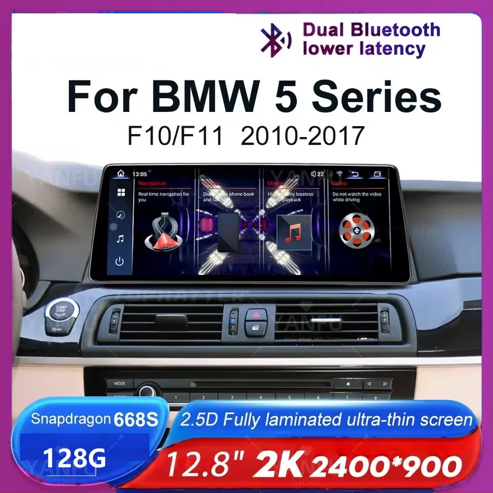 12.8inch Car Radio For BMW 5 Series F10 F11 2013-2017 Screen CarPlay Android Auto Multimedia Player Navi Display Head Unit audio
12.8inch Car Radio For BMW 5 Series F10 F11 2013-2017 Screen CarPlay Android Auto Multimedia Player Navi Display Head Unit audio