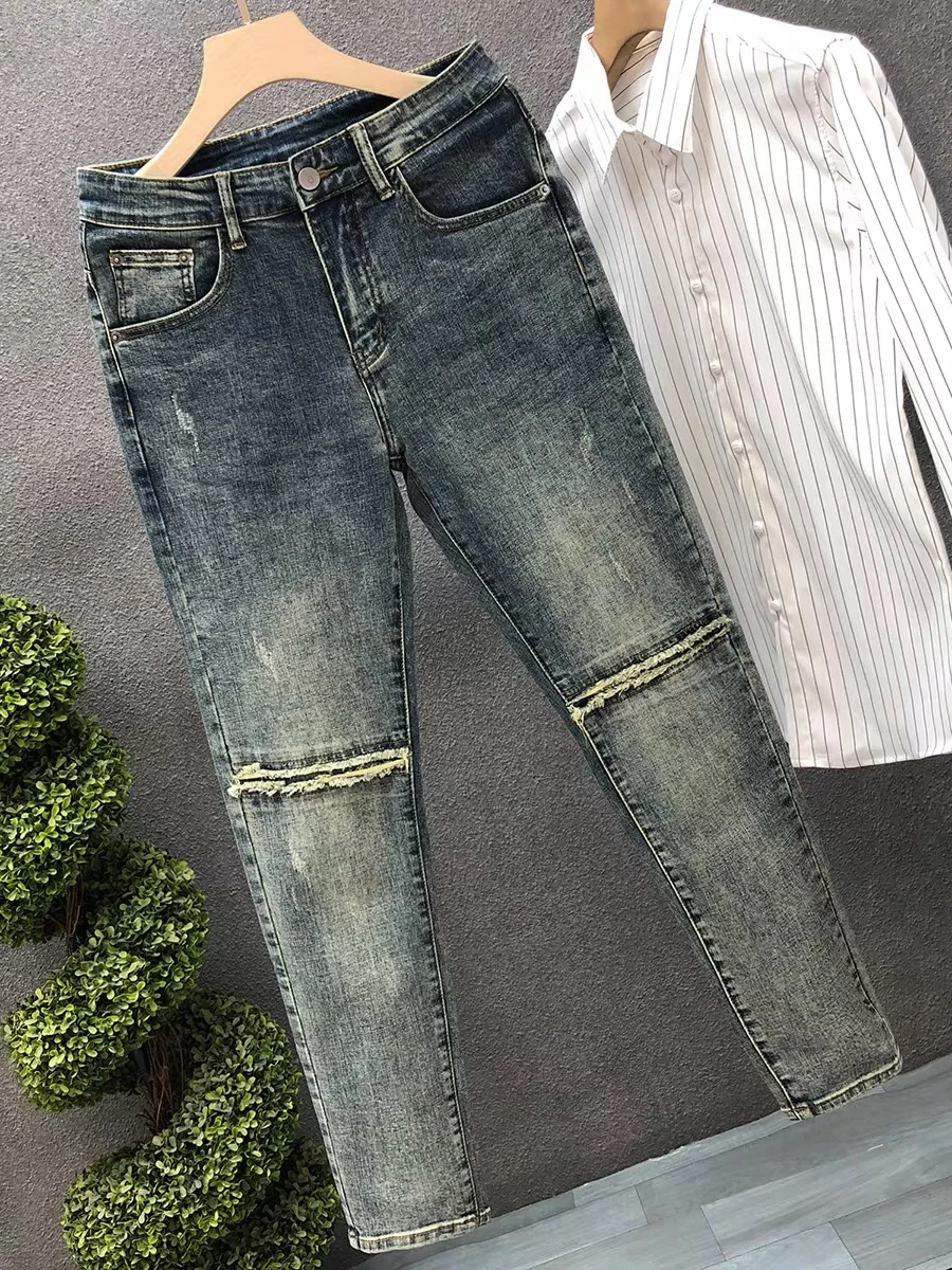 Men's Slim Fit Elastic Denim Jeans Design Sensation Spring Autumn New Sle Trendy Brand Vintage Long Pants mid Waist
Men's Slim Fit Elastic Denim Jeans Design Sensation Spring Autumn New Sle Trendy Brand Vintage Long Pants mid Waist