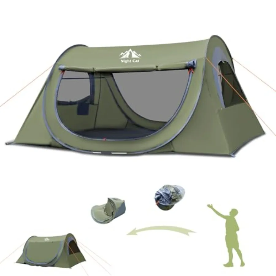Pop-up Camping Tent: 2 Person Waterproof Tunnel Tent for Outdoor Use, Polyester Fabric, Gray-Black, Instant Setup in Seconds
Pop-up Camping Tent: 2 Person Waterproof Tunnel Tent for Outdoor Use, Polyester Fabric, Gray-Black, Instant Setup in Seconds