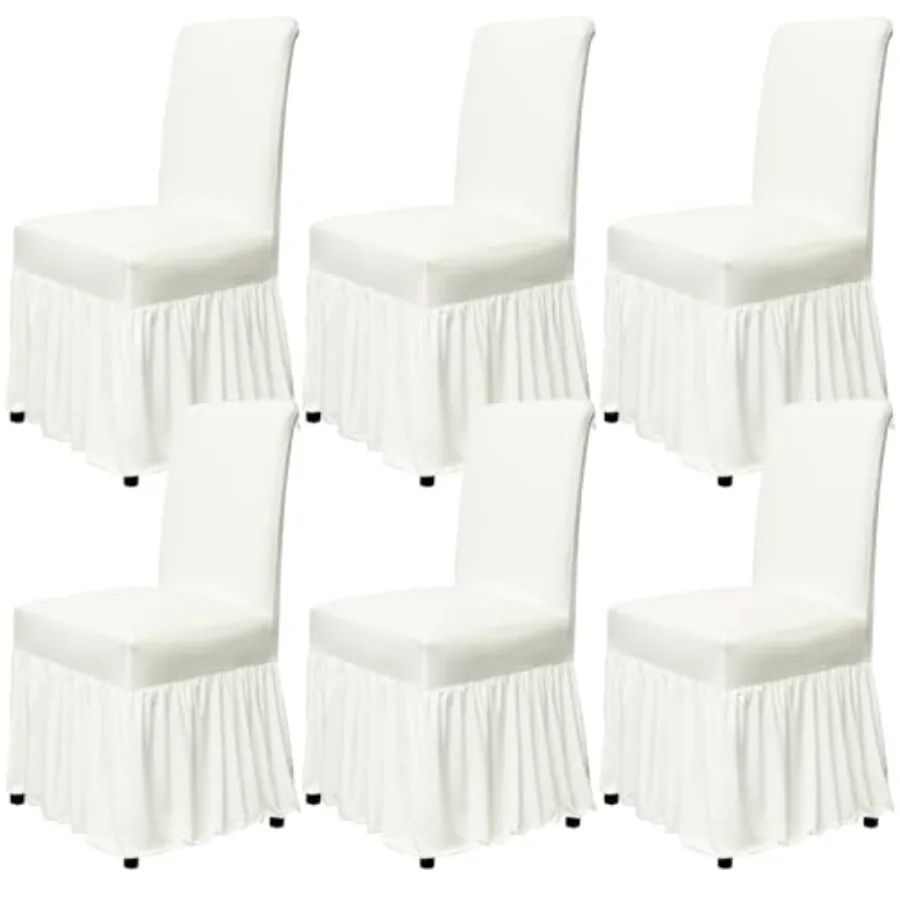 Chair Covers for Dining Room Set of 6 Stretch Chair Slipcovers with Skirt for Kitchen Seat Protectors Wedding Banquet Decor Pet
Chair Covers for Dining Room Set of 6 Stretch Chair Slipcovers with Skirt for Kitchen Seat Protectors Wedding Banquet Decor Pet