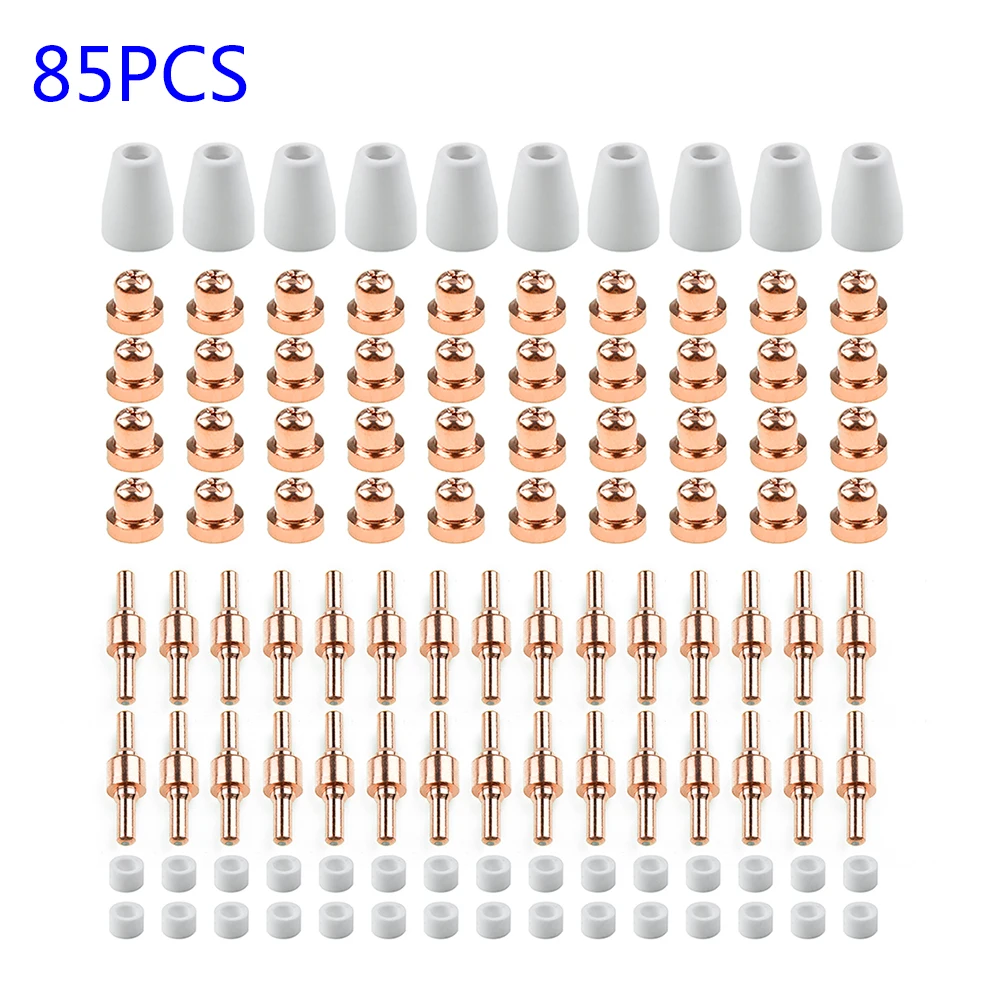 85Pcs Plasma Cutter Tip Electrodes & Nozzles Kit Consumables CUT-40 CUT-50D CT-312 Swirling Rings Electrode Shield Cups
85Pcs Plasma Cutter Tip Electrodes & Nozzles Kit Consumables CUT-40 CUT-50D CT-312 Swirling Rings Electrode Shield Cups