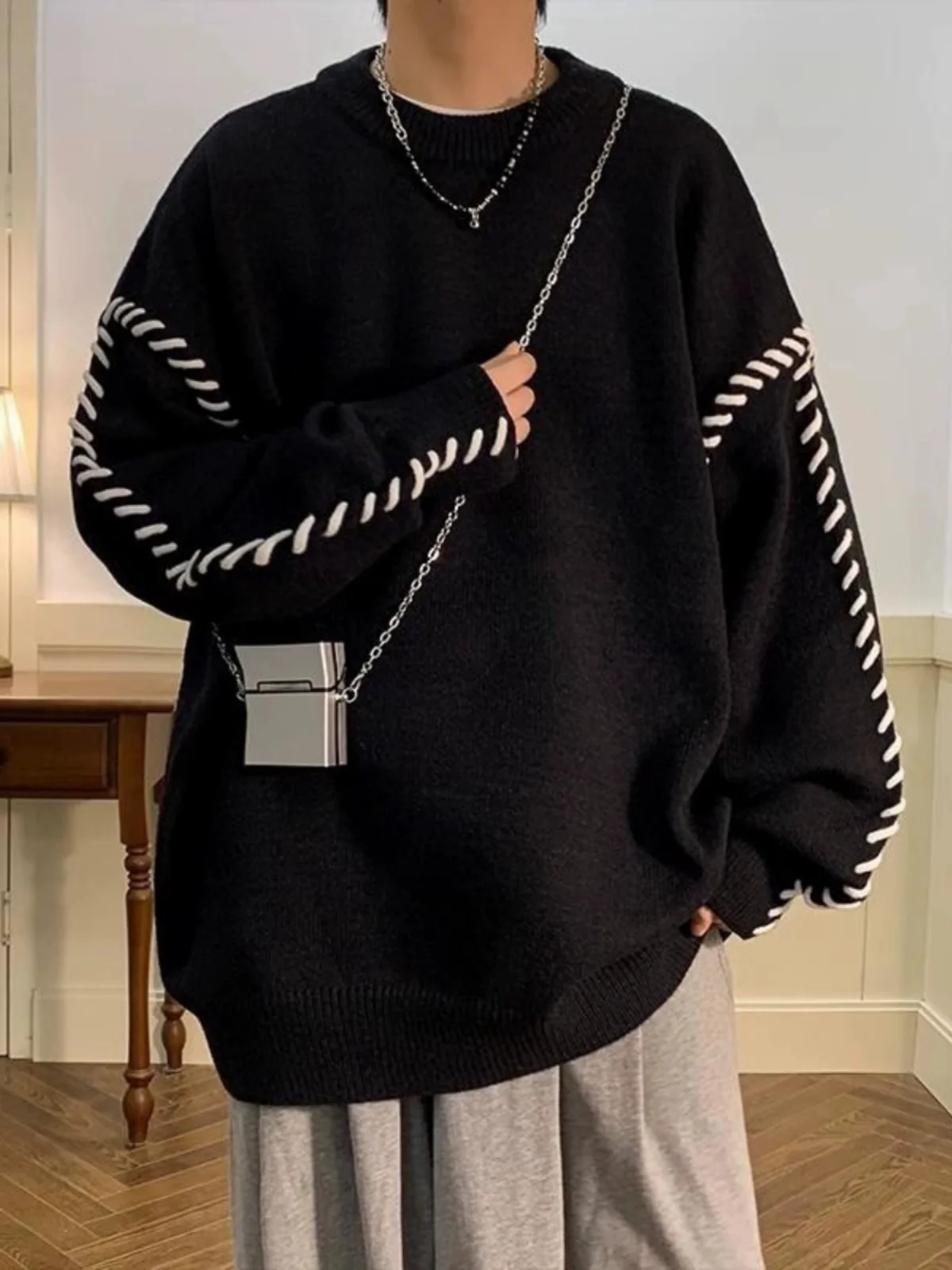Pullover sweater men's loose casual extra large size autumn and winter design crew neck knitted sweater top fashionableversatile
Pullover sweater men's loose casual extra large size autumn and winter design crew neck knitted sweater top fashionableversatile