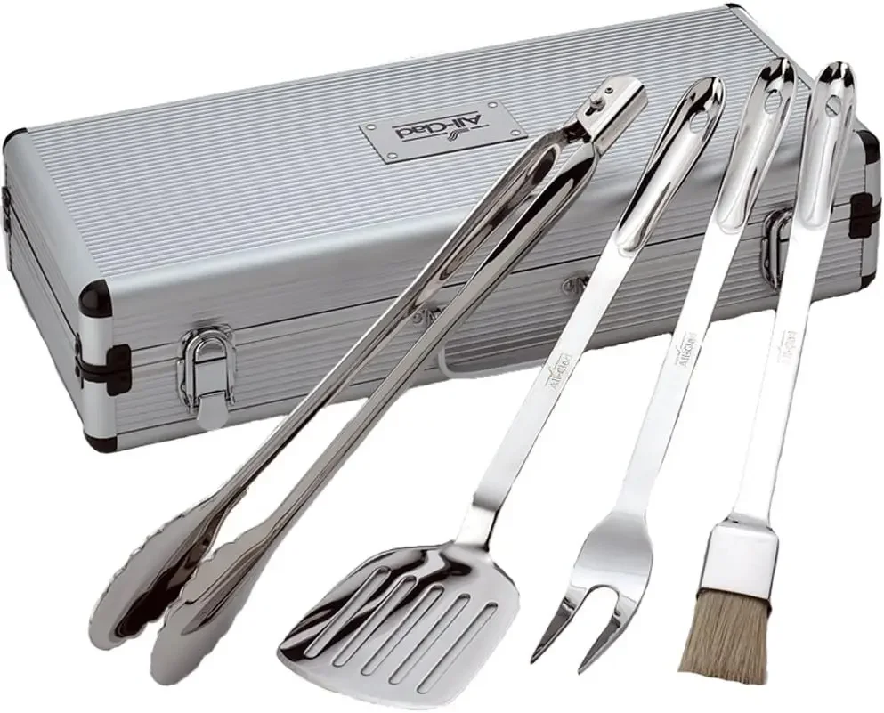 Professional Tools with Case Stainless Steel BBQ Tool Set 4 Piece Pots and Pans, Cookware Silver
Professional Tools with Case Stainless Steel BBQ Tool Set 4 Piece Pots and Pans, Cookware Silver