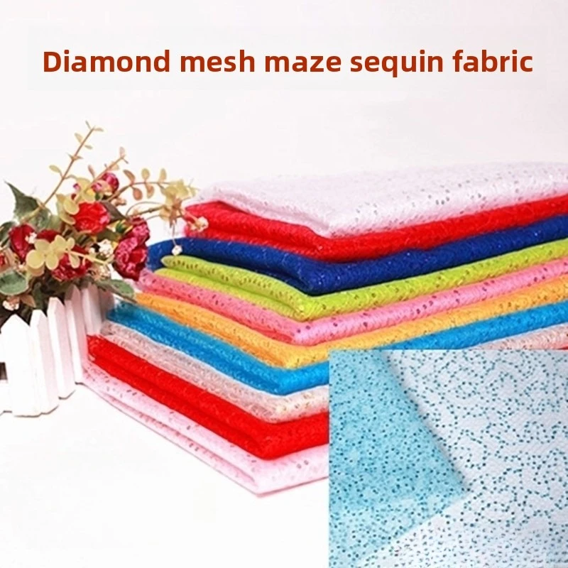 3mm Sequin Embroidered Mesh Fabric for DIY Sewing Handmade Wedding Dress Performance Costume Doll Clothing Fashion Cloth
3mm Sequin Embroidered Mesh Fabric for DIY Sewing Handmade Wedding Dress Performance Costume Doll Clothing Fashion Cloth