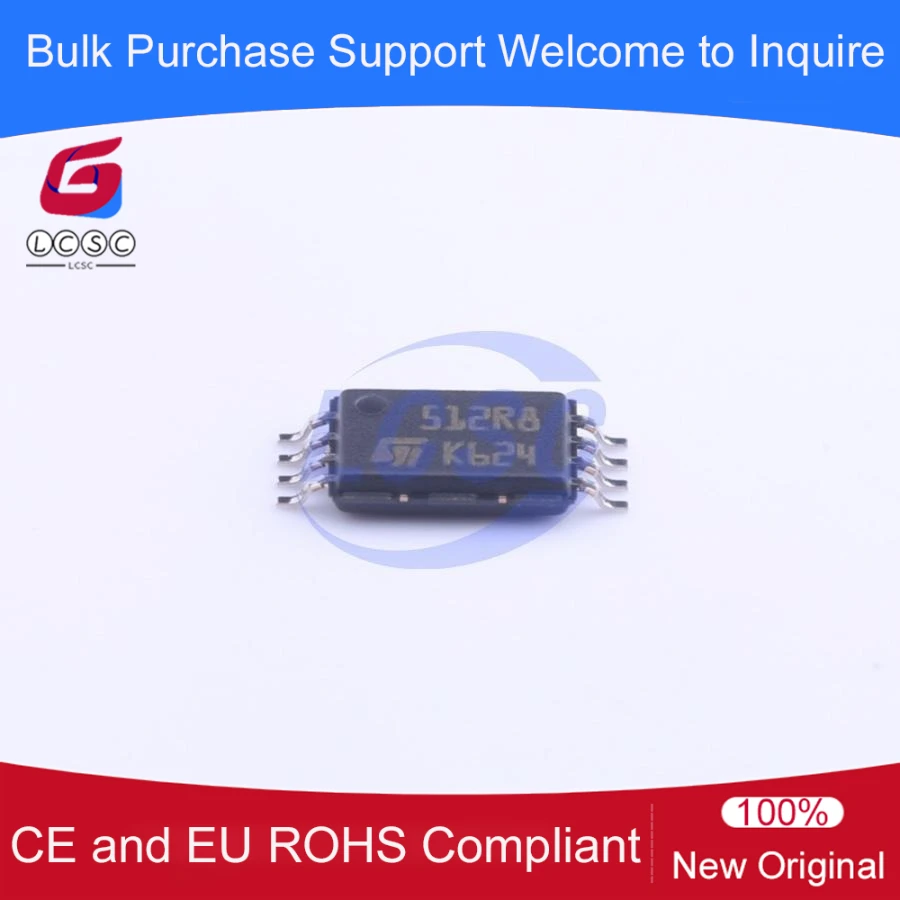 M95512-RDW6TP 512R8 512Kbit 1.8V~5.5V 16MHz SPI Bus EEPROM TSSOP-8 Memory IC 10Pcs/Pack
M95512-RDW6TP 512R8 512Kbit 1.8V~5.5V 16MHz SPI Bus EEPROM TSSOP-8 Memory IC 10Pcs/Pack
