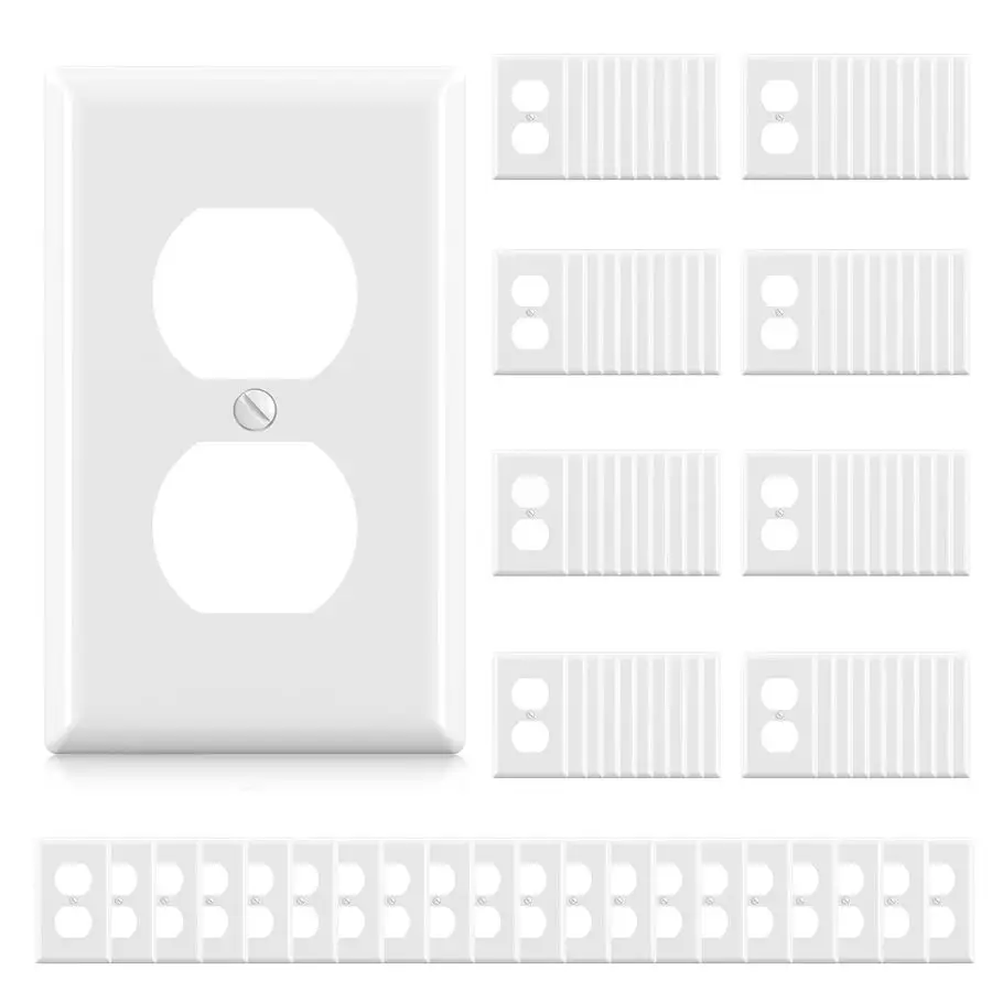 Duplex Receptacle Outlet Covers, 1Gang Standard Size Wall Plates, Unbreakable Polycarbonate Dual Outlet Faceplates Covers, UL Li
Duplex Receptacle Outlet Covers, 1Gang Standard Size Wall Plates, Unbreakable Polycarbonate Dual Outlet Faceplates Covers, UL Li