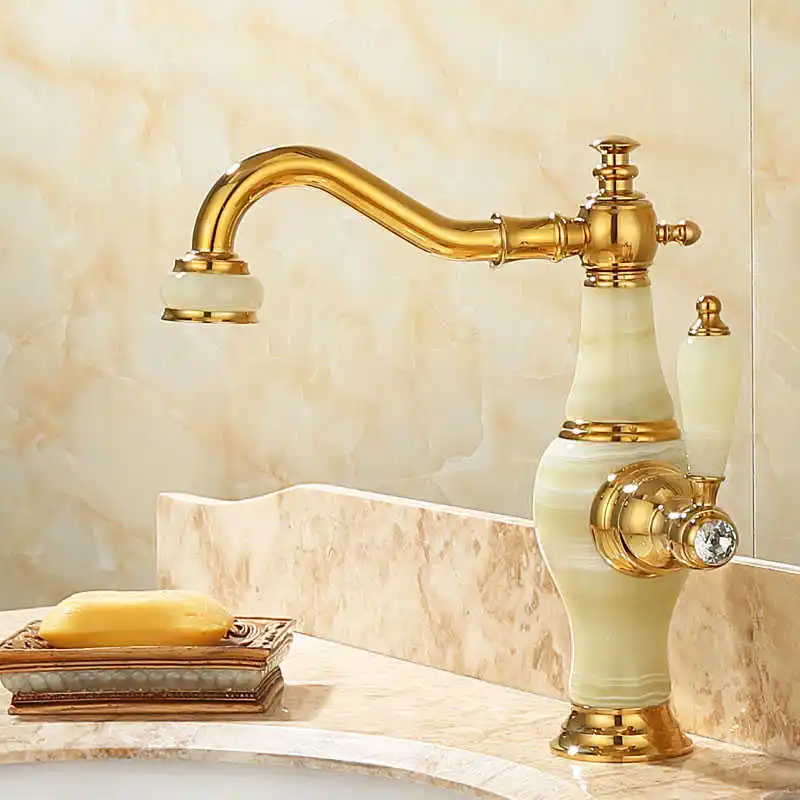 Bathroom Faucet Brass and Jade Bathroom Basin Sink Mixer Tap Gold Sink Faucet Bath Basin Sink
Bathroom Faucet Brass and Jade Bathroom Basin Sink Mixer Tap Gold Sink Faucet Bath Basin Sink