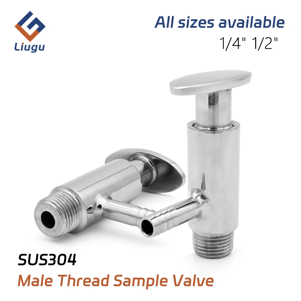 1/4" 1/2" BSPT External Male Thread SS304 Stainless Steel Aseptic Sanitary Sampling Valve, 10mm Hose Barb, Manual Handle
1/4" 1/2" BSPT External Male Thread SS304 Stainless Steel Aseptic Sanitary Sampling Valve, 10mm Hose Barb, Manual Handle