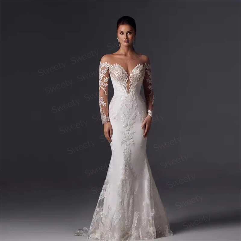Elegant Detachable Train Wedding Dress Organza With Embroidery Mermaid Ballgown O-Neck Full Sleeve Customized Vestido De Novia
Elegant Detachable Train Wedding Dress Organza With Embroidery Mermaid Ballgown O-Neck Full Sleeve Customized Vestido De Novia