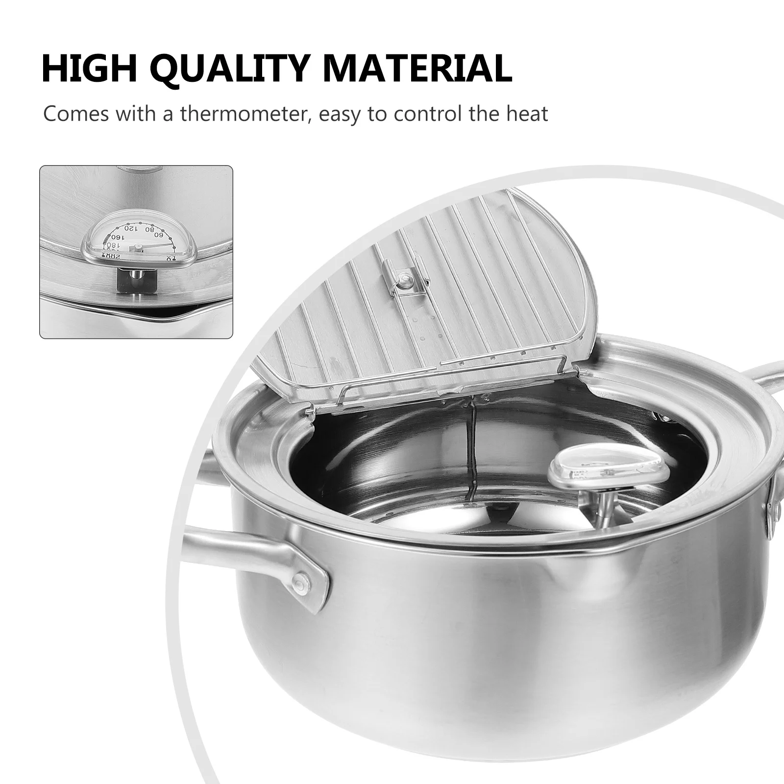 Stainless Steel Deep Fryer Pot Nonstick Tempura Frying Pan Japanese Style Kitchen Gadget With Thermometer For Home Restaurant
Stainless Steel Deep Fryer Pot Nonstick Tempura Frying Pan Japanese Style Kitchen Gadget With Thermometer For Home Restaurant