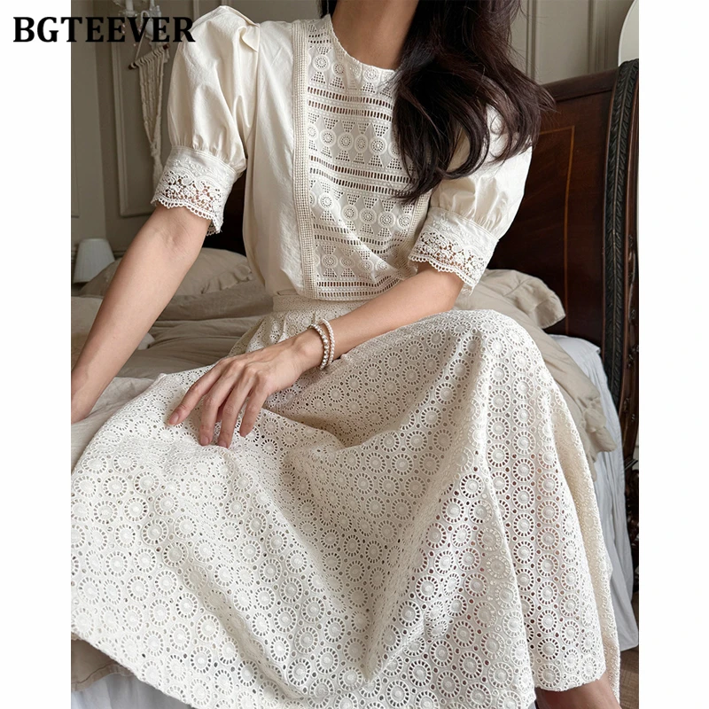 BGTEEVER Vintage Summer Women Skirts Set Puff Sleeve Hollow Out Blouses Female A-line Skirts Ladies Outfits
BGTEEVER Vintage Summer Women Skirts Set Puff Sleeve Hollow Out Blouses Female A-line Skirts Ladies Outfits