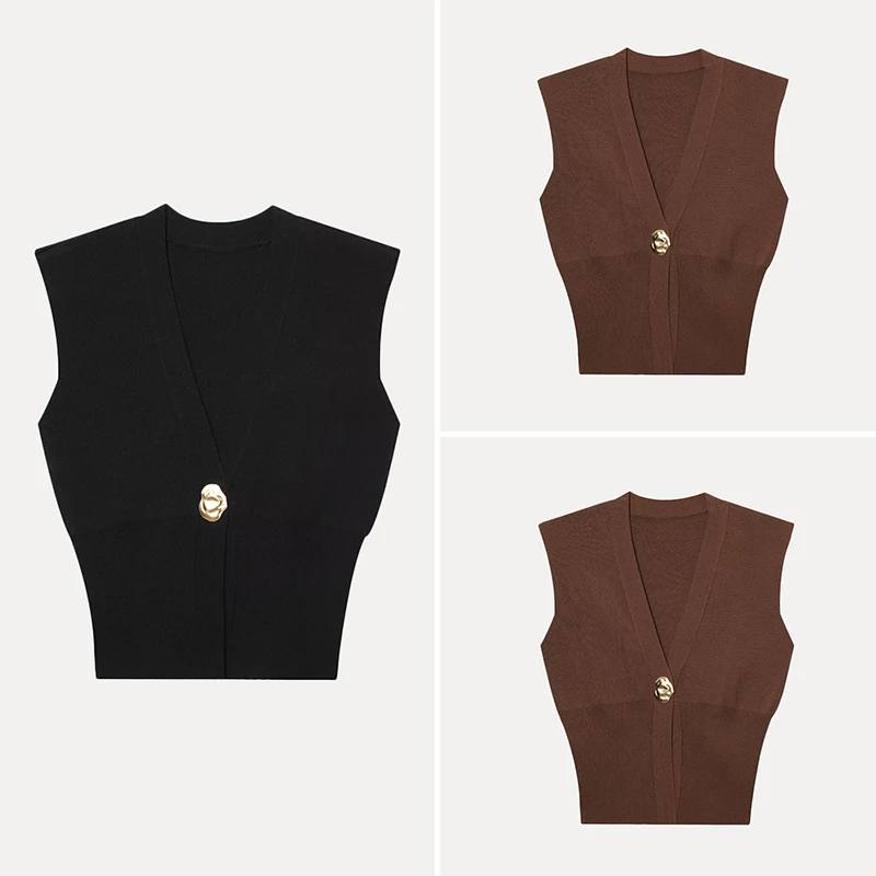 2025 Summer New Sle Women's Knitted Vest One Button V-Ne Commute Faion Classy Polyester Fiber 00% Z Brand
2025 Summer New Sle Women's Knitted Vest One Button V-Ne Commute Faion Classy Polyester Fiber 00% Z Brand