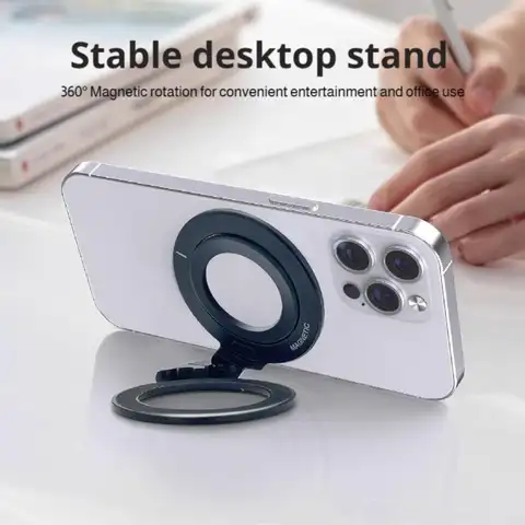 Ultra-thin Aluminum Alloy Magnetic Foldable Ring Phone Stand Portable Universal Rotating Glow-in-the-Dark Stand