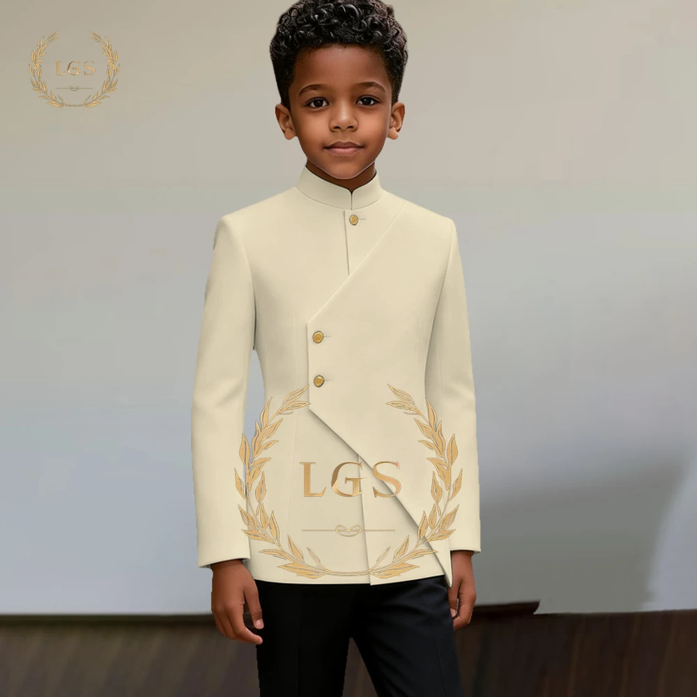Boys' Custom Stylish 2-Piece Formal Suit – Asymmetric Stand Collar Blazer & Black Tailored Pants for All Celebrations
Boys' Custom Stylish 2-Piece Formal Suit – Asymmetric Stand Collar Blazer & Black Tailored Pants for All Celebrations