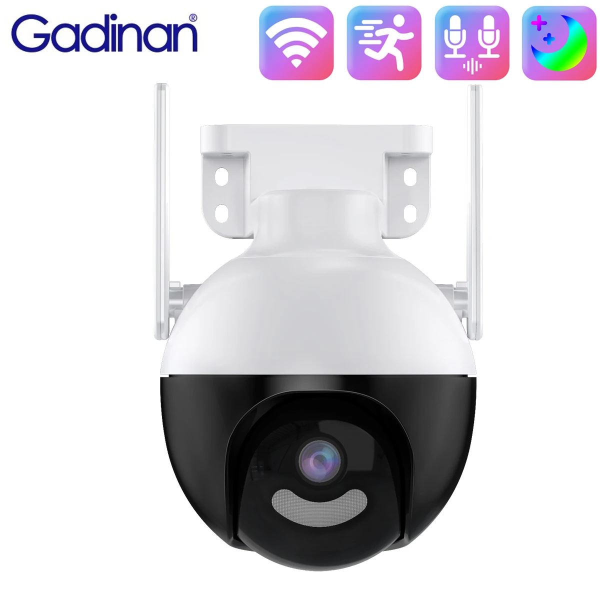 IP-камера Gadinan WiFi PTZ 8 МП 4 МП уличная с двухсторонним аудио и 5-кратным цифровым зумом
IP-камера Gadinan WiFi PTZ 8 МП 4 МП уличная с двухсторонним аудио и 5-кратным цифровым зумом
